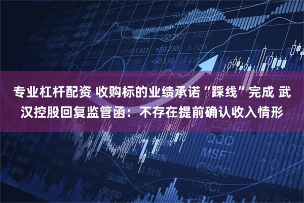 专业杠杆配资 收购标的业绩承诺“踩线”完成 武汉控股回复监管函：不存在提前确认收入情形