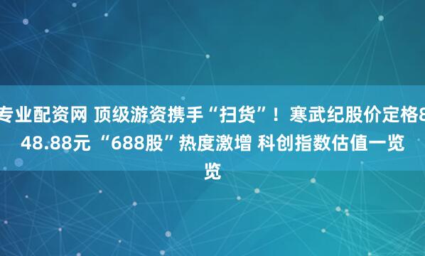 专业配资网 顶级游资携手“扫货”！寒武纪股价定格848.88元 “688股”热度激增 科创指数估值一览